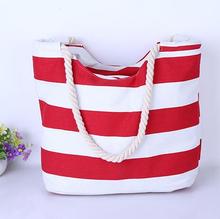 2016 New Canvas Handbag Personality Contracted Large Beach Bag Tote Shoulder Bag For Woman,Striped Canvas Handbags