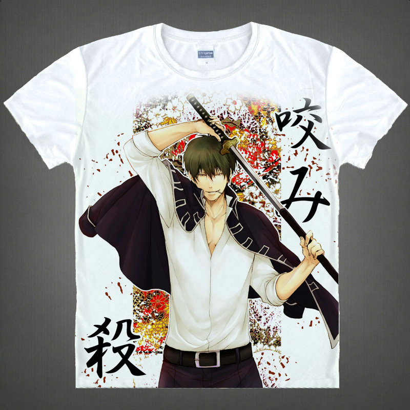 Gintama T shirts kawaii Japanese Anime t shirt Manga Shirt Cute Cartoon Silver Soul Gin Tama