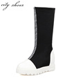 Soft PU Leather Black Sexy Fashion Women Winter Knee High Boots,2014 N