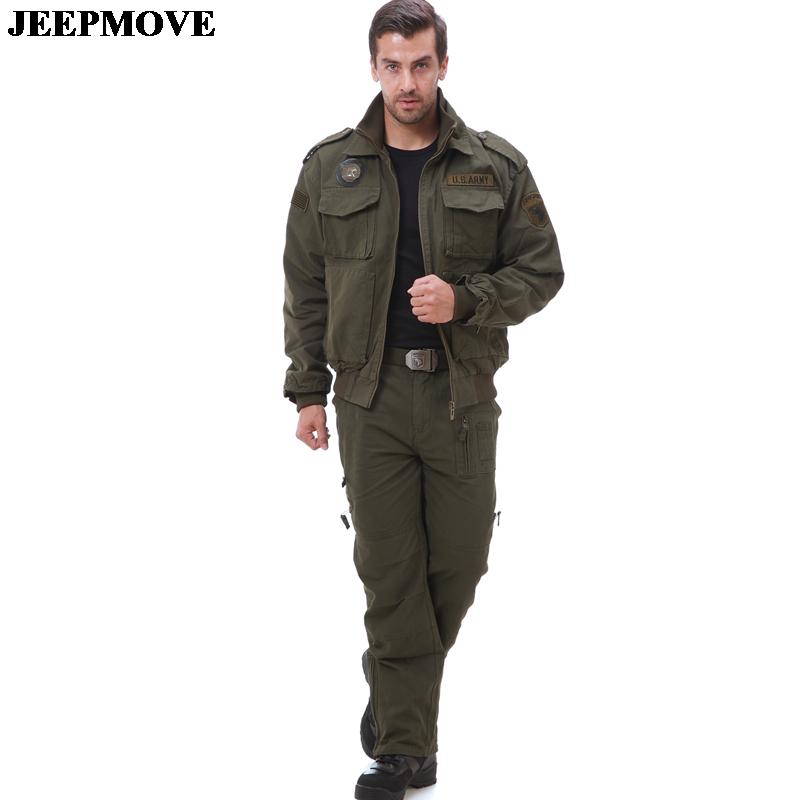JACKET +PANT High Quality Brand American 101st Airborne Division Outdoor Jacket Suit Gift Canvas Belt M~3XXL