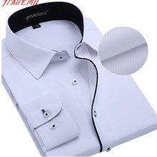 Korean Men’s Business Shirts 2015 Autumn New Arrivals Fashion Cotton Male Shirt High Quality Long Sleeve Dress Shirt 5XL N353