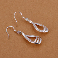 Silver plated 3 snake chain tassels linear drop earrings for women girl party fashion jewelry wholesale