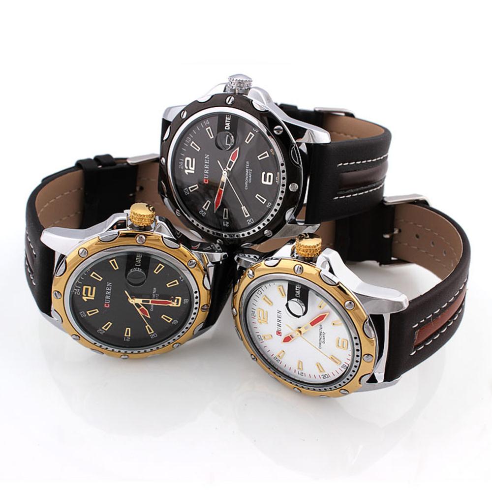 2015 Hot CURREN 8104 Men Watches Top Brand Luxury Wristwatches Men Military Leather Sports Watch Auto
