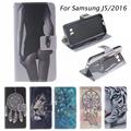 2016 Newest 6 Painted Patterns Flip PU Leather Wallet Book Style Case Cover For Samsung Galaxy