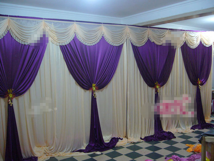 Backdrops pano de fundo de cor branca para o casamento popular ... Tecido Cortinas decoración