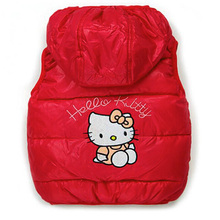 Children Outerwear Baby Girls Leopard Brand Lace Vest hello kitty Clothing Kids Girl s Cartoon Clothes