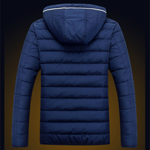 Brand New 2015 Fashion Slim Fit Feather Thick Cotton Padded Jacket Men Warm Parkas Plus Size