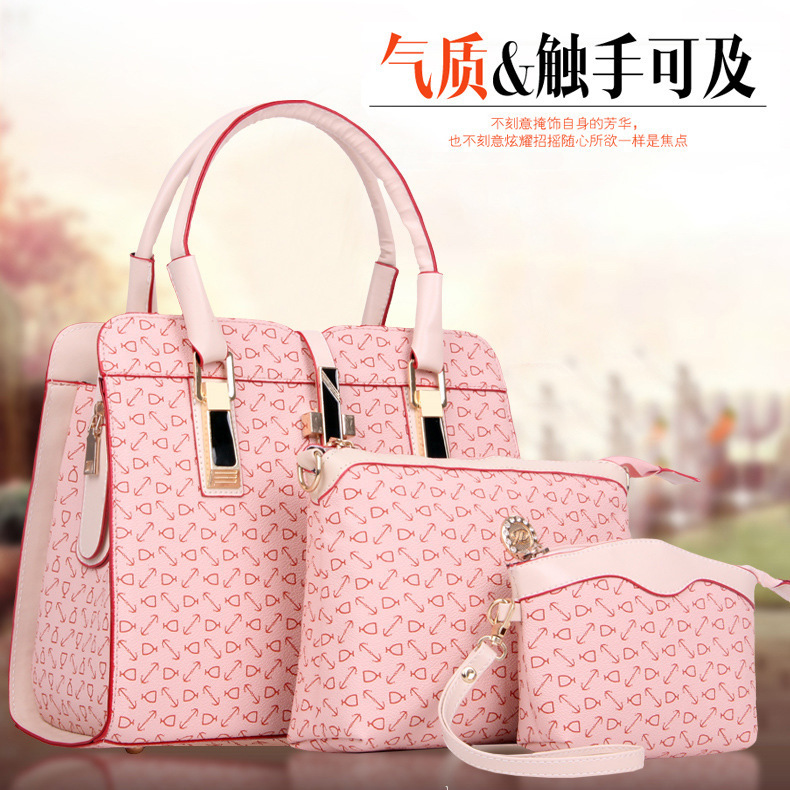 2015 new Korean sweet lady handbag shoulder bag Messenger bag tide female three-piece Composite bag
