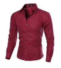 Men’s Dress Shirt Brand 2016 Tops Mens Slim Fit Blouse Long Sleeve Fashion Dress Men Shirts Trim Shirts Cardigans
