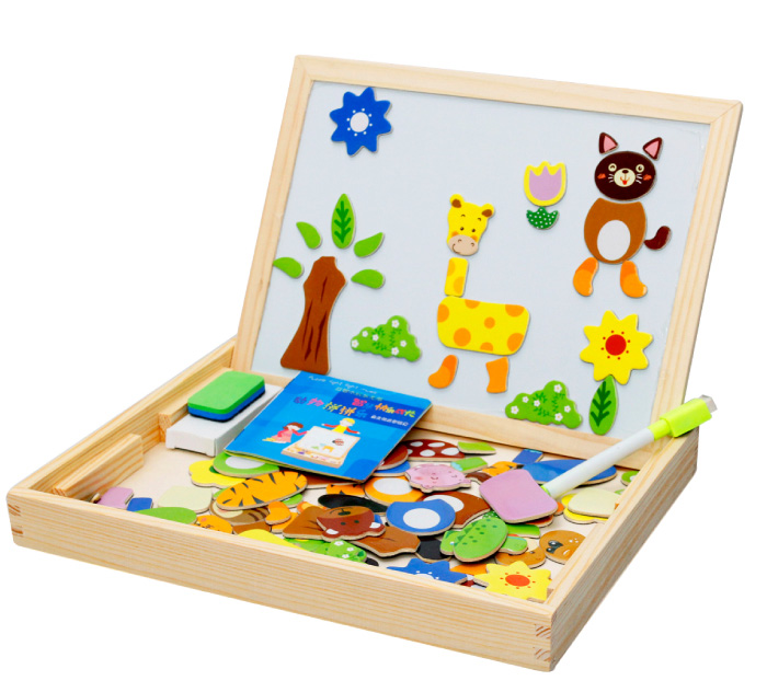 multifunctional educational farm jungle animal wooden magnetic