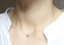 2015 Gold Silver Fashion Jewlery Mother s Day Gift Stainless Steel Tiny Horseshoe Charm Necklace for