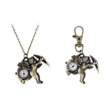 New Fashionable Creative Vintage Cupid Quartz Watches Cupid Quartz Pocket Watch Key Chains Key Rings