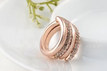 2015 ROXI Brand new arrival women rings fashion rose gold plated set with delicate crystal wedding
