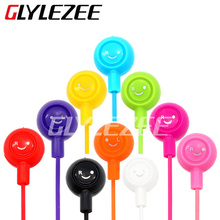 New 10 color Colorful Fruit Smiling Headphone Smile Cute 3.5mm Jack Face Headset in-ear smiley Earbuds for Phone Tablet MP3