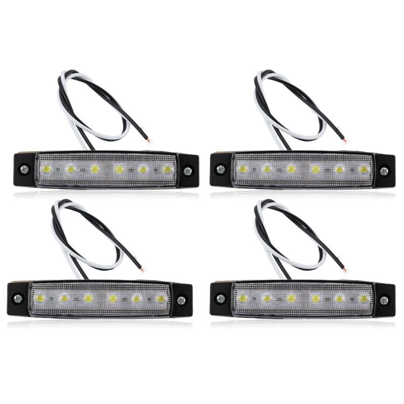 4PCS 6 LED Car Truck Trailer Side Marker Indicator Light Lamp 12V