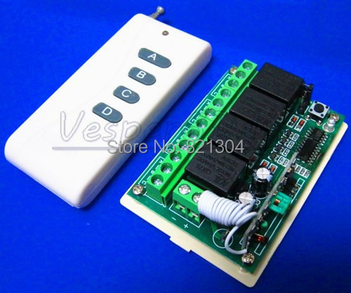 10set Distance 1000M Receiver DC 12V 10A 4CH Wireless Remote Control Switch System Smart Home Controller