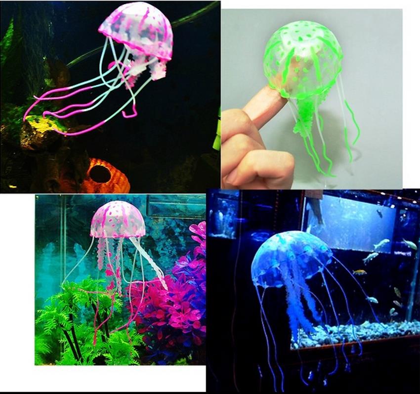 2016 эффект аквариум декор аквариум искусственные силиконовые яркий медузы