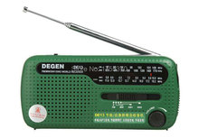 Freeshipping Portable AM FM SW Hand Crank Dynamo Solar Power Emergency Radio World Receiver DEGEN DE13