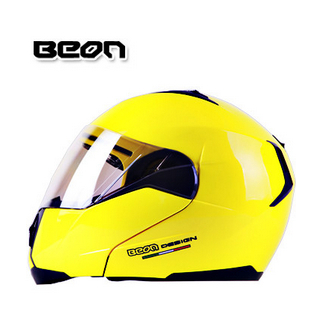 Free shipping BEON-700 dual lens exposing motorcycle helmet visor helmet full helmet winter glare reducer /Fluorescent yellow