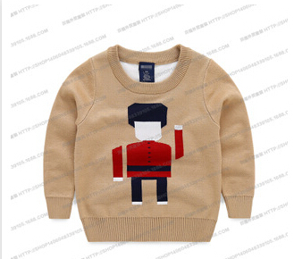 2015 children sweater, boys sweater, Boys long-sleeved cotton crochet sweater pullover sweater child soldiers sweater pattern