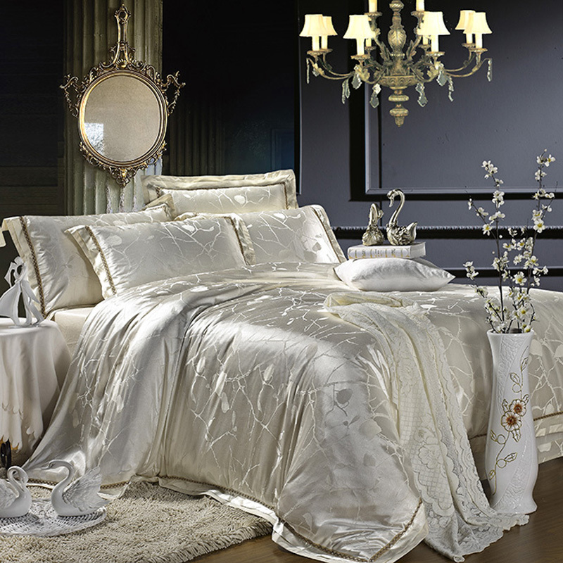 /cotton satin jacquard bedding set. a duvet cover,contains a bed ...