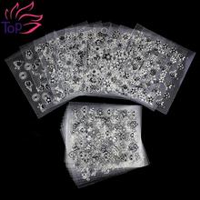 24Pcs Lot Beauty 3D Gold Flowers Nail Art Stickers Manicure Decals Decorations Stamping French DIY Tools