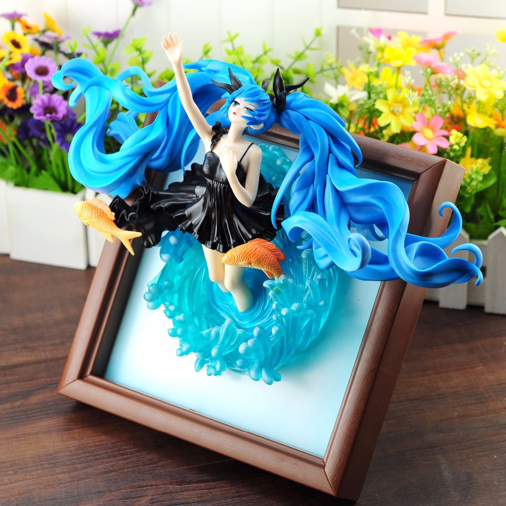 Фотография Anime Hatsune Miku Deep Sea Girl Ver. 1/8 Scale Painted Figure Collectible Model Toy 23cm Christmas gift Free shipping