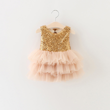 Retail Girl’s summer fasion sequins bowknot dress , costumes kids , girls tutu dress , BW22