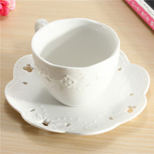 2015 Hot Sale New Arrival Japanese Ceramic Coffee Cup Coaster And Saucer Suit Butterfly Relief Coffee