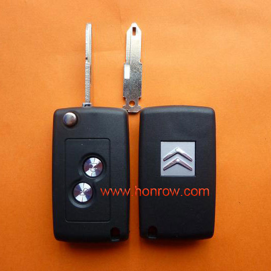 High qulity Citroen 2 button flip remote car remotes shells key blank with NE73-206 key blade with free shipping