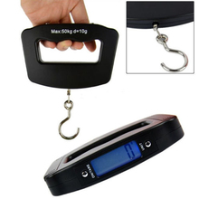 Hotsale de mano de bolsillo 50 kg / 10 g LCD Digital Electronic peso Fish equipaje de pesca escala colgante del gancho(China (Mainland))