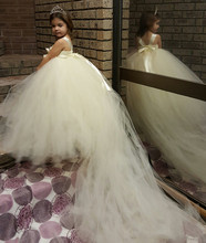 Girls flower girl wedding dress long section entrusted tuxedo girl princess tutu dress 2015 new autumn and winter fashion show