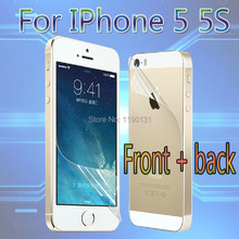  Front back HD clear screen protector for iPhone 5 5S clear screen protective film screen