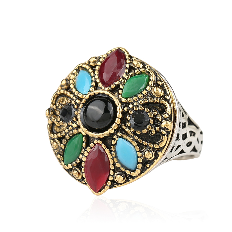 Luxury-Jewelry-Wholesale-Turkey-Resin-Ring-18k-Gold-Inlay-Artificial ...