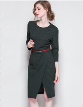 high quality 2016 new arrivals Fashion womens woman office ladies spring autumn elegant plaid dress dresses clothing clothes