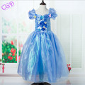 New Costume Fairy Cinderella Princess Girls Dress Vestidos Elsa Anna Dress Kid Baby Clothing Girl Bows