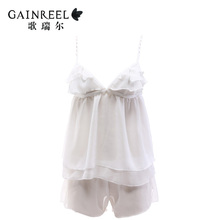 Sling lovely summer song Riel Ms thin models comfortable pajamas white tracksuit suit Sexy hazy FB