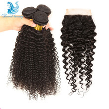 Indian Curly Virgin Hair 3 Bundles Indian Virgin Hair With Closure 7a Unprocessed Virgin Hair Raw Indian Wavy Hair and Closure