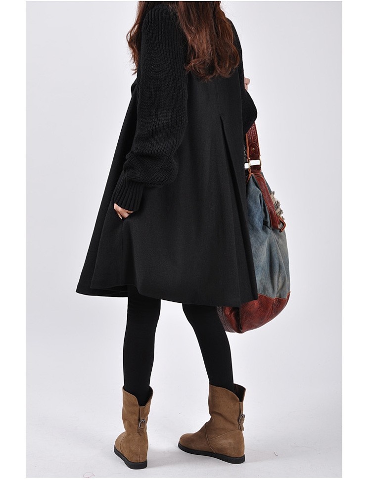  2015 New Winter trench Korean yards loose woolen cape coat woolen coat lady casual female outwear windbreaker women CT2 (15)