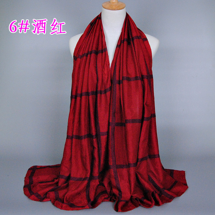 Free shipping Lady Women Neck Warm font b Tartan b font Grid Pashminas Reversible Shawl Scarf