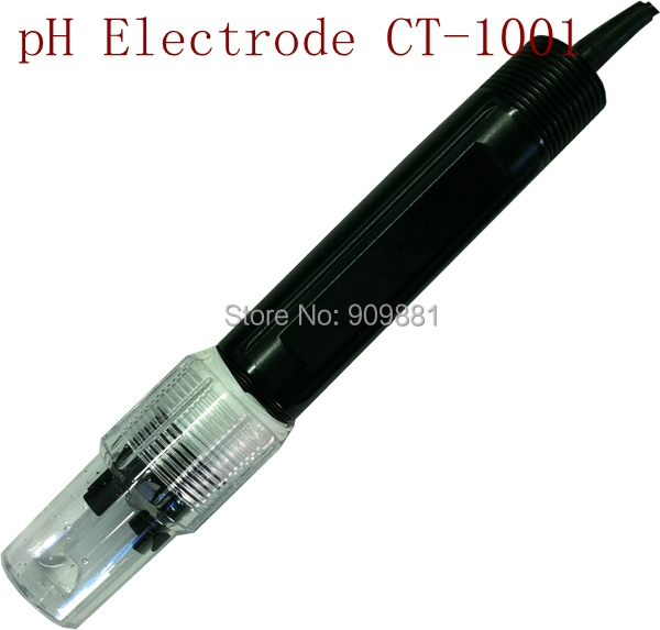 Freeshipping CT-1001pH Electrode 0-80C PH range:0-14 High accuracy PH electrode ( ph sensor)for PTFE liquid interface, clogging