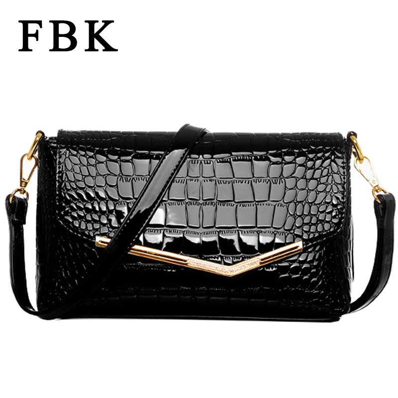 FBK Luxury Leather Women Handbag Brand New 2015 Fashion Women Messenger Bags Crocodile Diamonds Bolsas Femininas Bags For Women