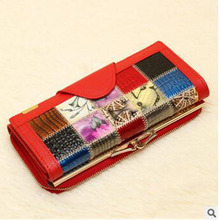 Women’s Soft Genuine Real Leather Clutch Wallets Business Card Holders Lady Cowhde Purses Credit Card Holder Zipper Handbags Bag
