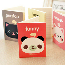 free shipping kawaii stationery cute cartoons animals head cover mini notebook notepad diary pocket exercise book K6541
