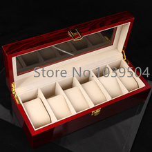 6 redes alta Quanlity caja de madera del reloj laca caja de reloj de madera moda cajas de regalo 0911