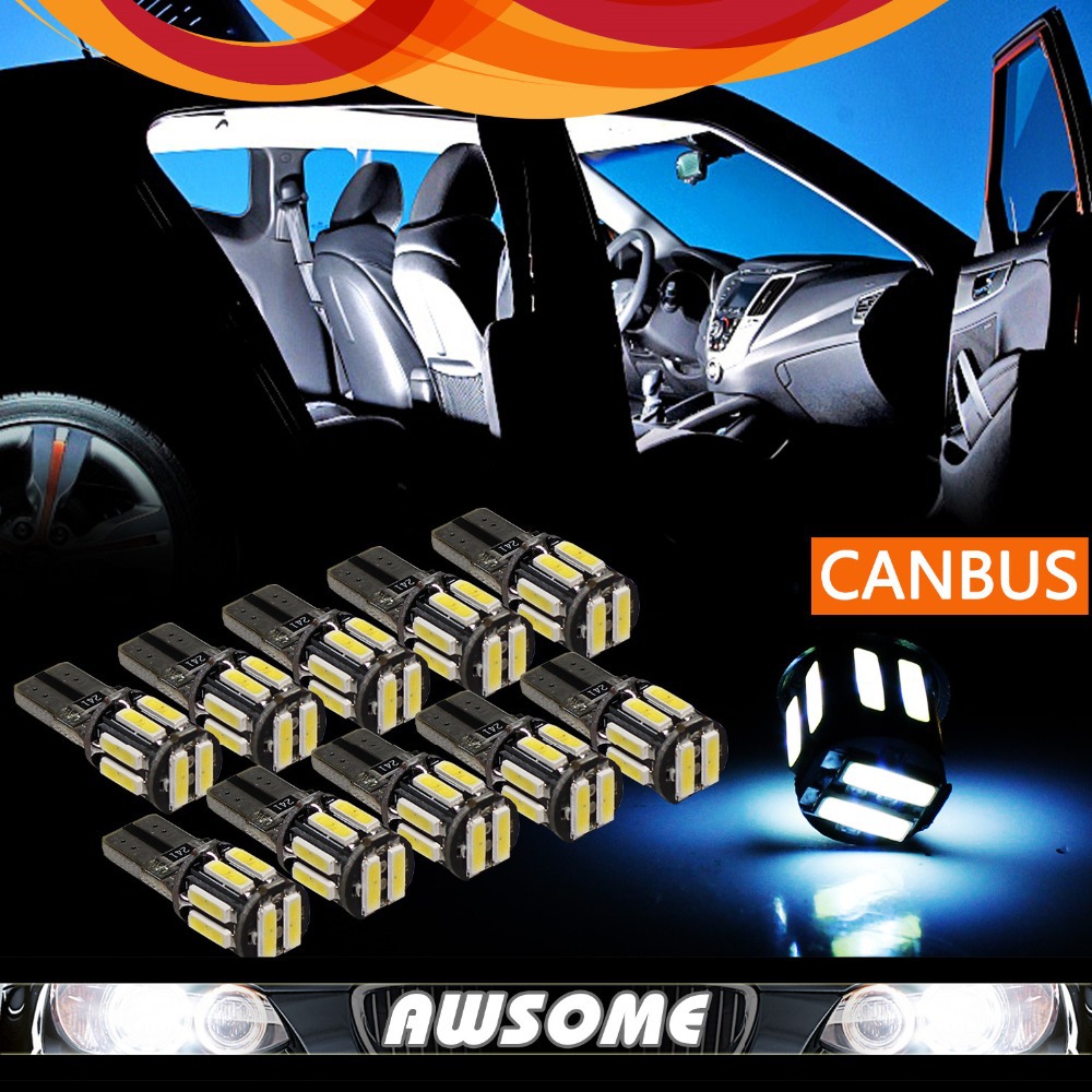 20 x 7014 7020 10SMD T10 W5W    Canbus            7 