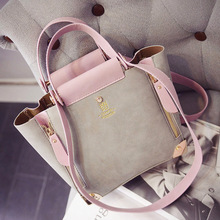 2016 new Shoulder Bag Messenger Bag Tote Bag Fashion Color Leather PU fabric wings all-match Blue Grey Pink personality