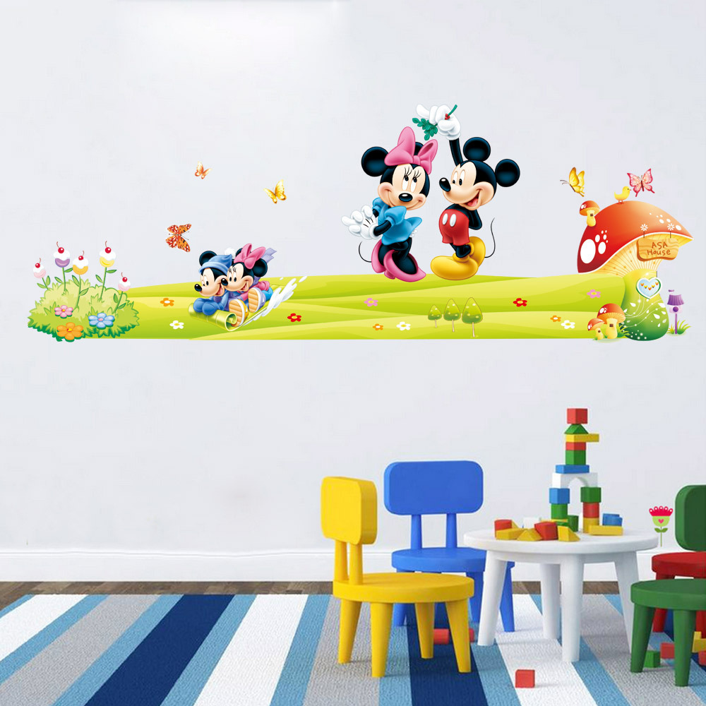 Mickey & Minnie Mouse Wall Stickers Boys Girls Kids Room Decor