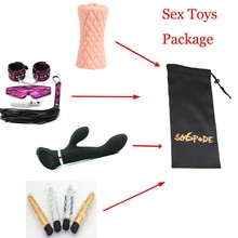 10 in 1 lot Black Satin sex toys Bag With SMSPADE logo sexy packaging bag for