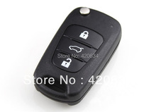 5pcs/lot 3 Buttons Car Flip Folding Remote Key Shell Blank Case Cover for Hyundai I30